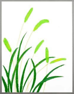 儿童画教程｜油画棒的创意表现 - 毛茸茸的狗尾草